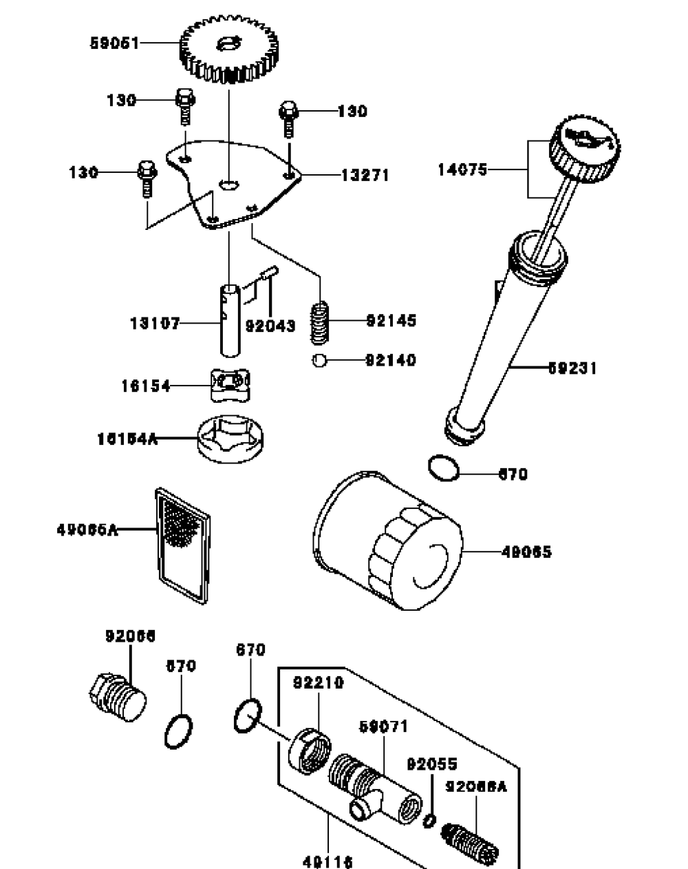 Kawasaki Fh541v-Cs25 Lubrication Equipment Diagram and Parts List for H1748 55AI4HPS050-WAM Cub Cadet Lawn Mower